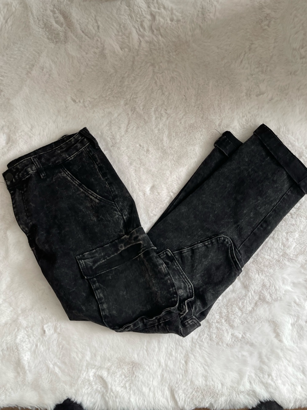Fashion Nova Men's Black Washed Slim Straight Jeans
